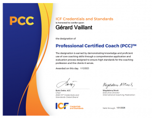 ICF certification PCC 2023 Gerard Vaillant